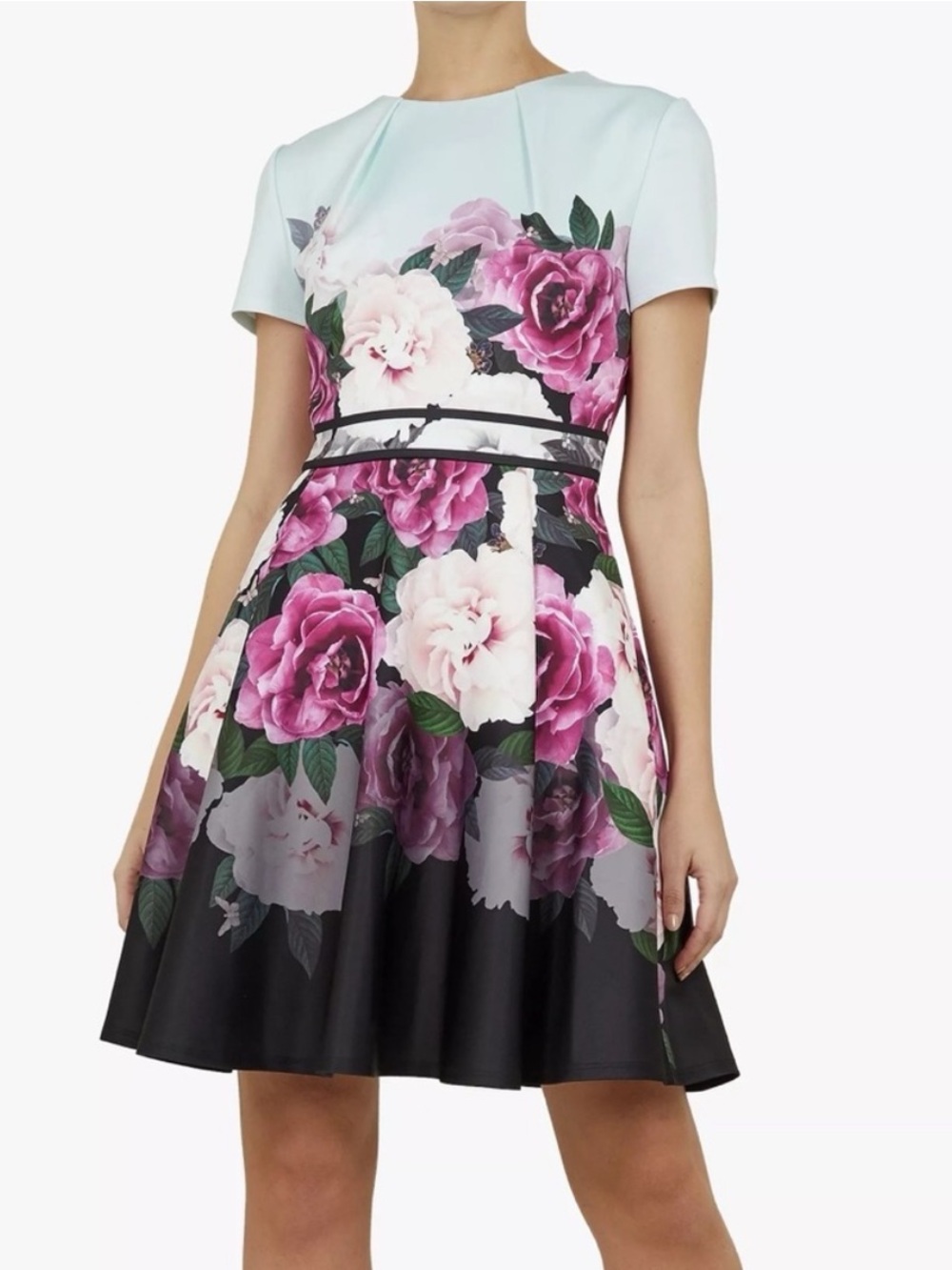 Ted Baker Wilmana Magnificent Floral Skater Dress Fit Flare Sz 3